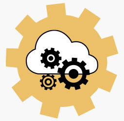 The gears are turning. There's a cloud in the background.